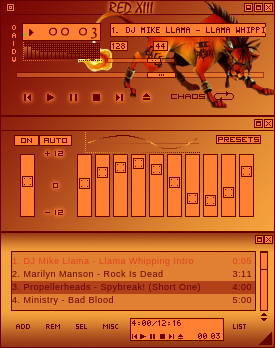This skin is based on an image of Red XIII, by Nomura Tetsuya.