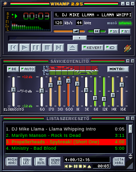 Magyar nyelv base skin a Winamp 2.95 hz 1.0