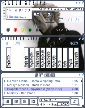 Cloud Strife Winamp skin for winamp 2.x and above.