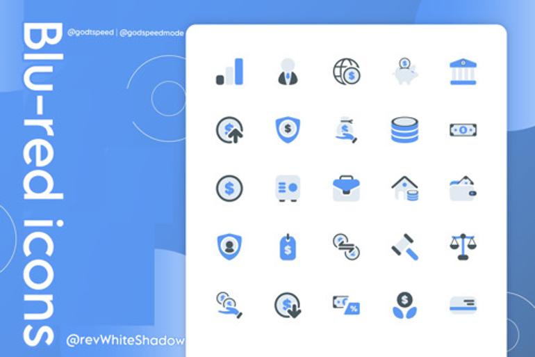 Blu-red icons