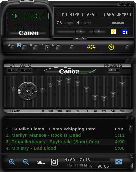 This is the Canon Digital skin for winamp classic.