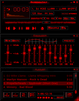 Self Titled "Boredeathly" skin for Winamp 2.X
