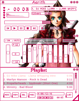 This skin is based on an image of Aerith/Aeris by Nomura Tetsuya.