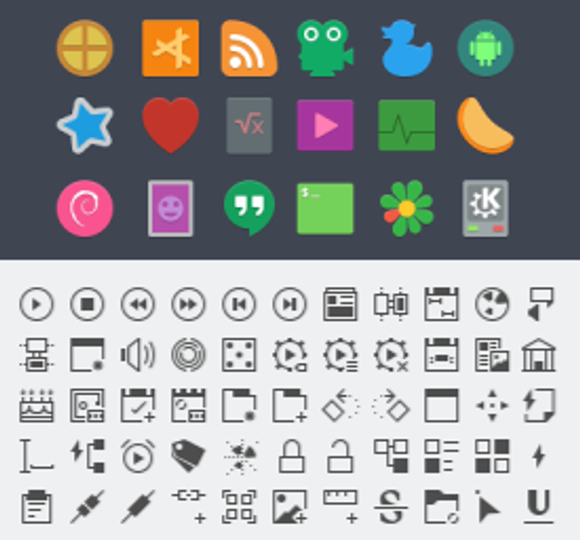 Papirus icons + Breeze action icons