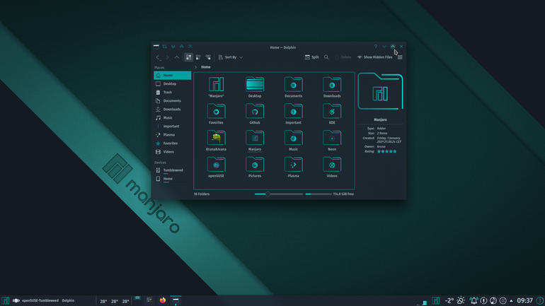 Manjaro-Cyan-Aurorae