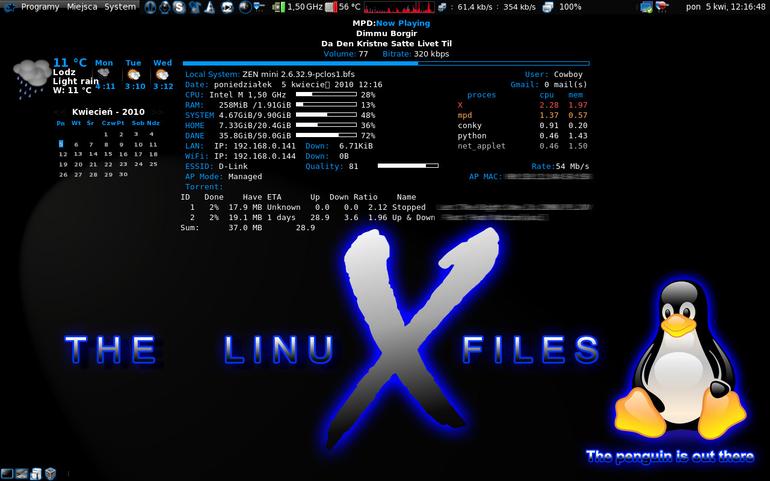 Conky - filesystem, gmail, torrent