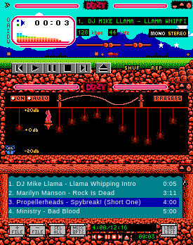 This Winamp Classic skin is based on the 1991 version of the Camerica game