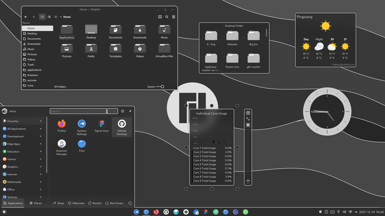 Graphite dark plasma theme