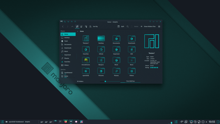 Manjaro-Cyan-Kvantum-Aurorae