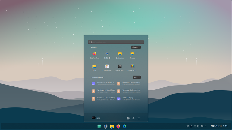 Windows11-Polarnight Plasma Theme